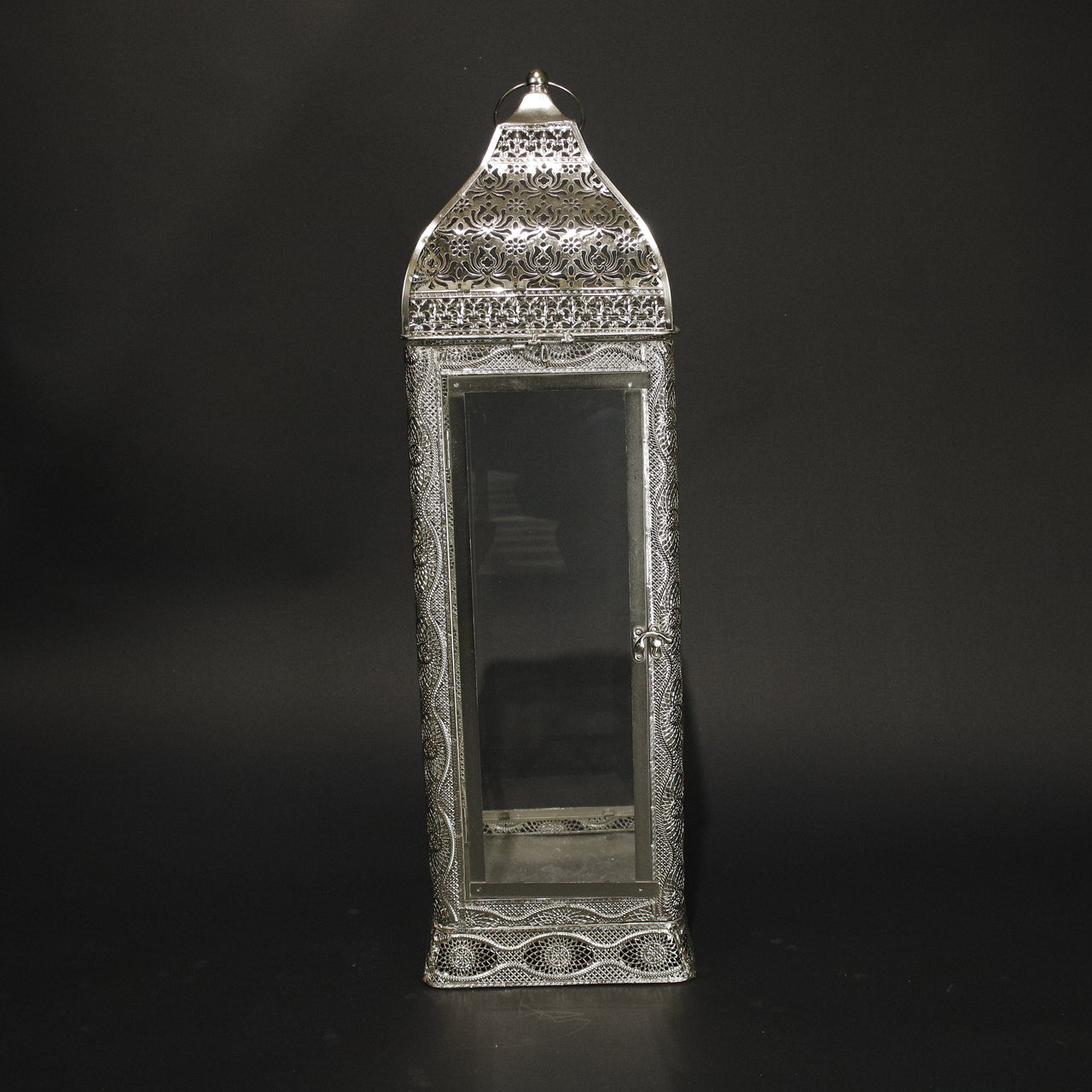 HHD10194 - L Silver Embossed Lantern