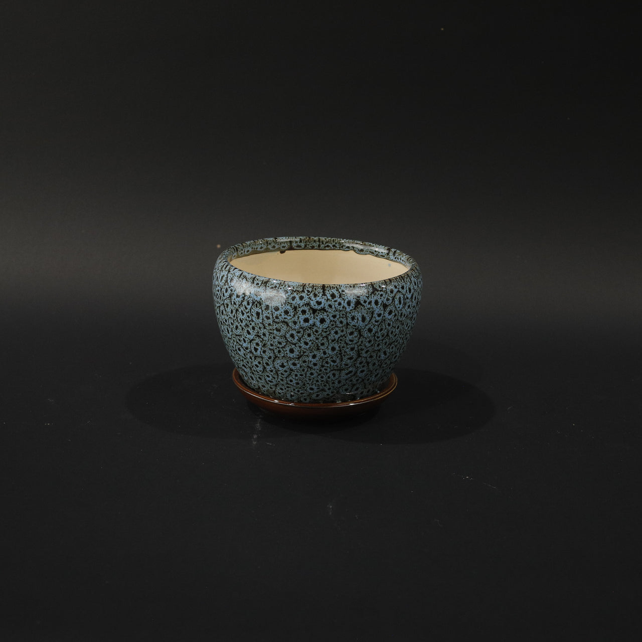 HHD11004 - S Speckled Turquoise Round Pot