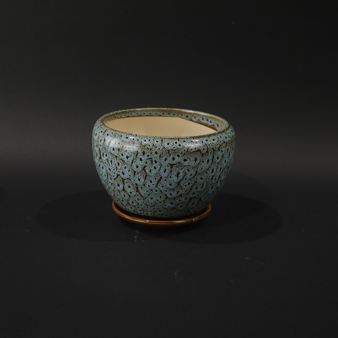 HHD11005 - M Speckled Turquoise Round Pot