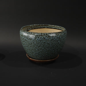 HHD11006 - L Speckled Turquoise Round Pot