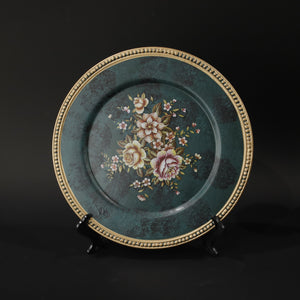 HHD11015 - Indigo Floral Plate & Stand