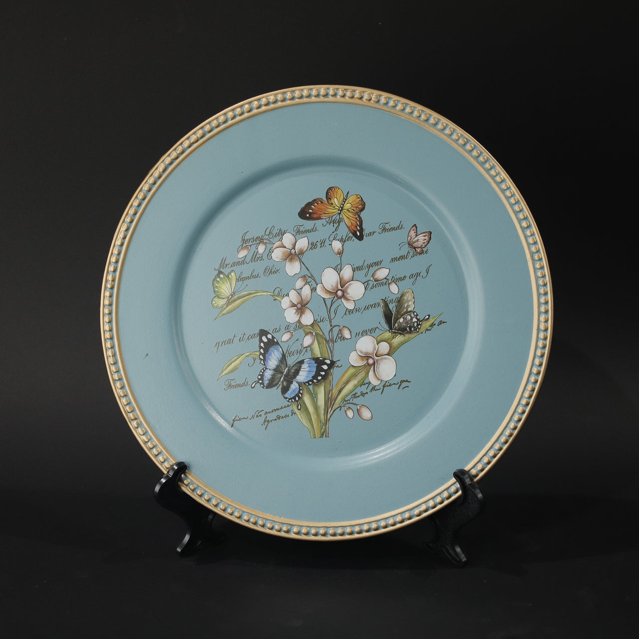 HHD11018 - Pacific Blue Plate & Stand