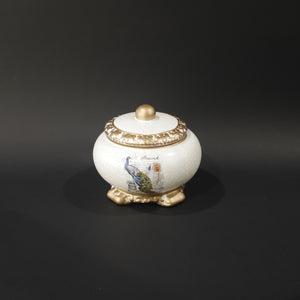 HHD11023 - Ivory Peacock Covered Dish