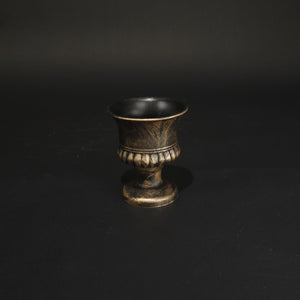 HHD11054 - Black/Gold Pedestal Flower Pot