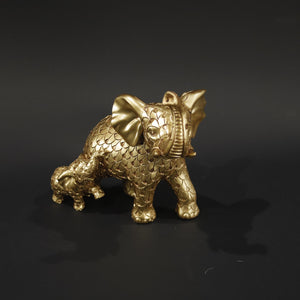 HHD11074 - Gold Mama & Baby Elephant