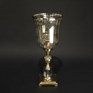 HHD11196 - L Crystal/Gold Exquisite Candle Holder