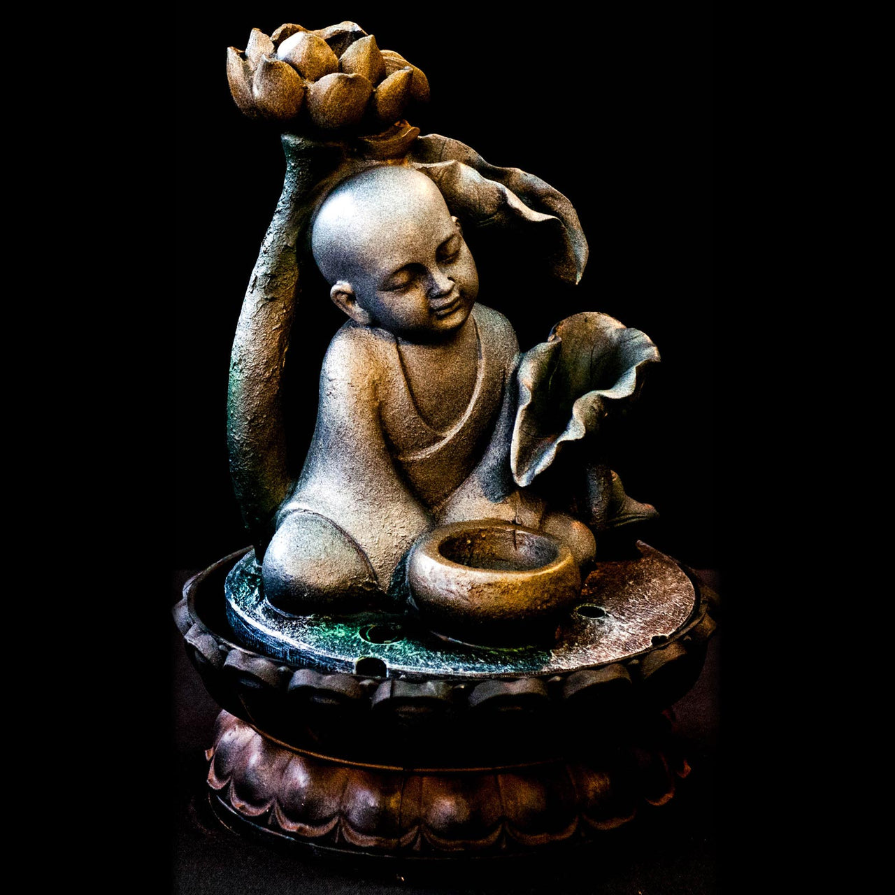HCFT5419 - Baby Buddha with Lotus on Top Fountain