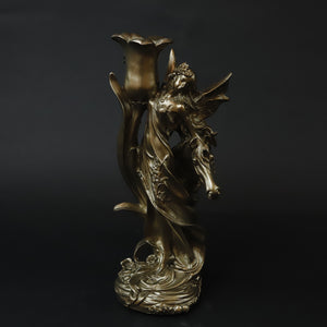 HCHD6895 - Bronze Lady/Horse Candle Holder